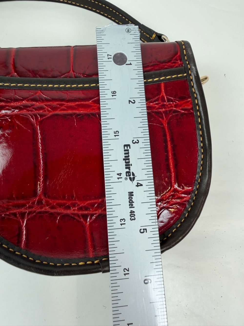 Dooney & Bourke Crossbody Purse Small Croc Embossed Flap Bordeaux Red Bag - Picture 8 of 12